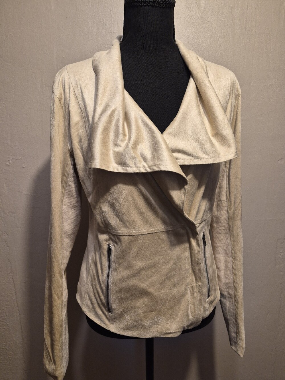 Mystree Taupe Faux Suede Jacket New Small
